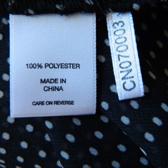 New York & Co Polka Dot Ruffle Work Blouse Top L - Picture 7 of 7